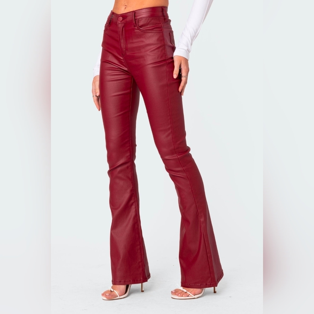 Women's Red Flared Pants
